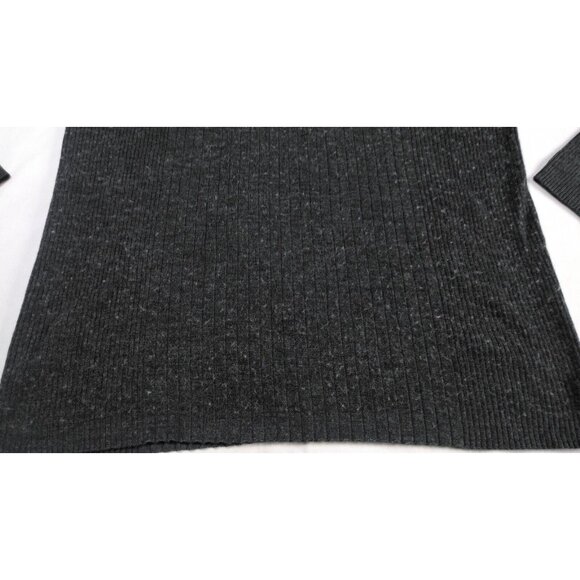 Claiborne Sweater Mens Sz M Dark Gray Ribbed Long Sleeve High Neck - Picture 2 of 13